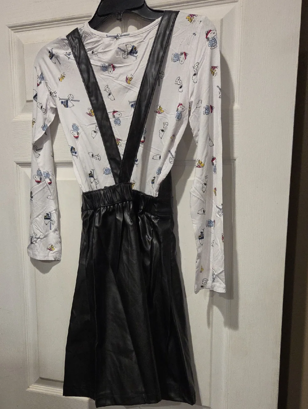 JUSTICE SNOOPY OVERALL DRESS AND TOP